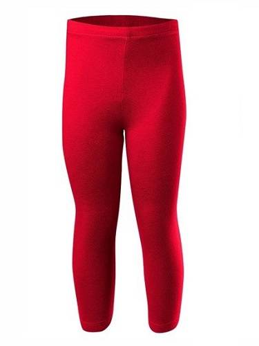 3/4 Sports Cotton Leggings for Women, Men, and Children in Red