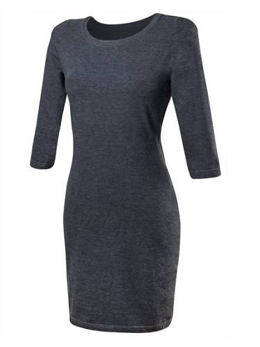 Cotton women's pencil MIDI dress in graphite.