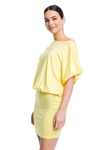 Dress with fitted bottom - lemon yellow