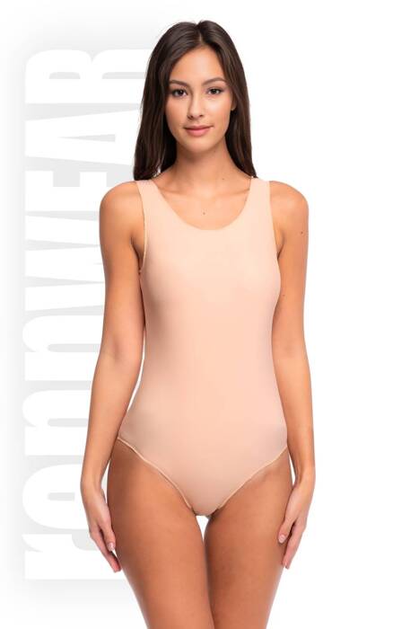 Flesh-tone sleeveless lingerie bodysuit B100 flesh-tone.