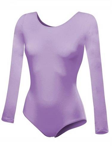 Gymnastic training body with long sleeves B100D heather.