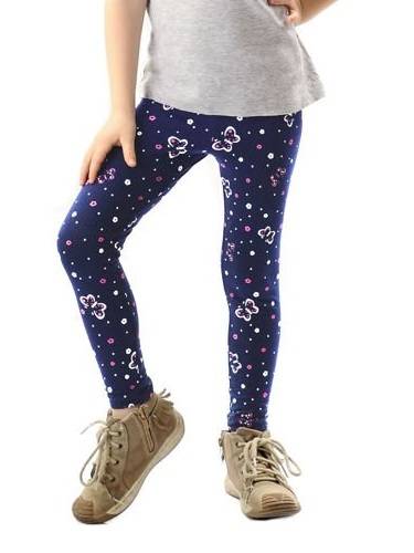 Long Children's Leggings with Butterfly Print Tights