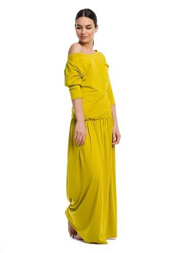 Long MAXI dress made of viscose - pistachio.