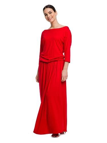 MAXI viscose long dress - red