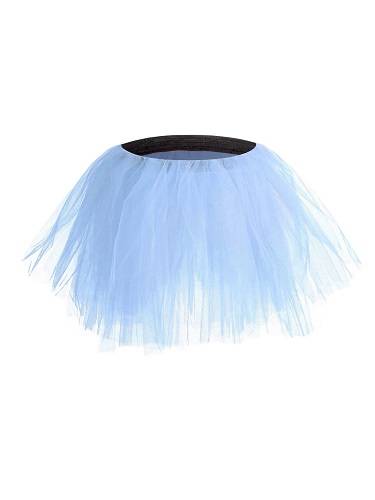 Multi-layered blue tulle tutu skirt.