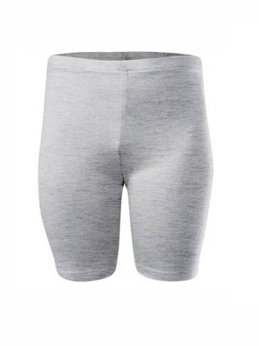 Short Cotton Sport Leggings for Women, Men and Children in Melange Grey Color.