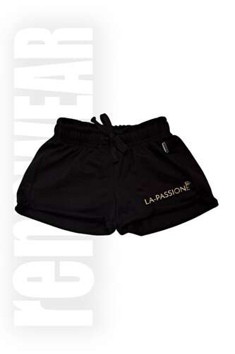 Short black fitness sports shorts.