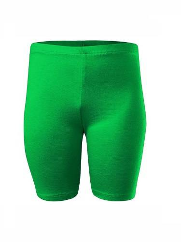 Short green cotton sports leggings for women, men, and children.