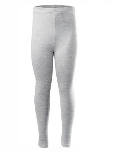 Sport leggings for women, men and children with long cotton blend gray mélange leg.