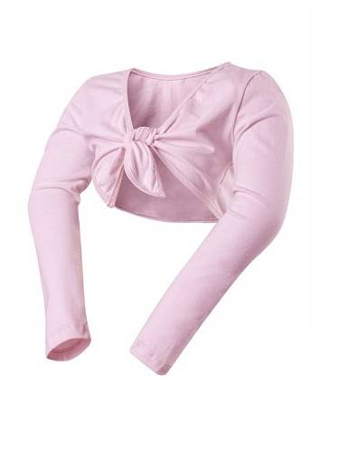 Tied cotton bolero for girls, pink.