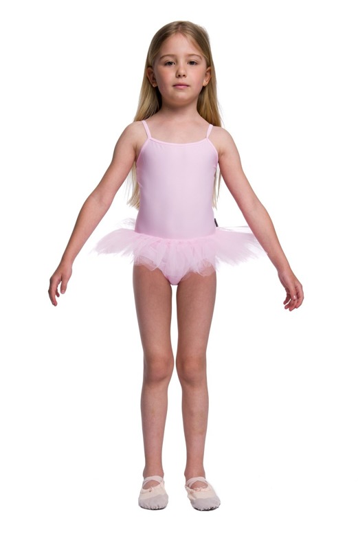 Costume Bodysuit with Tutu and Thin Straps - Pink