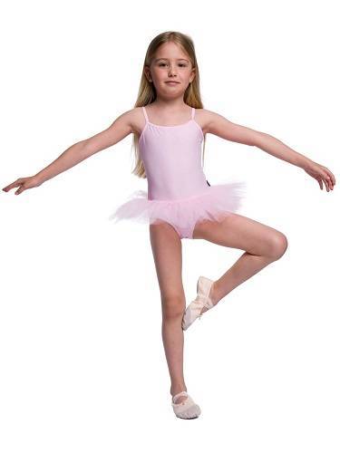 Costume Bodysuit with Tutu and Thin Straps - Pink