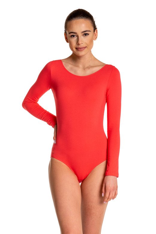 Gymnastics Body Training with Long Sleeve B100D in Coral.