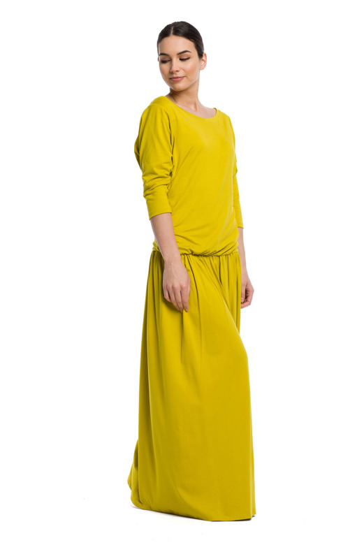 Long MAXI dress made of viscose - pistachio.