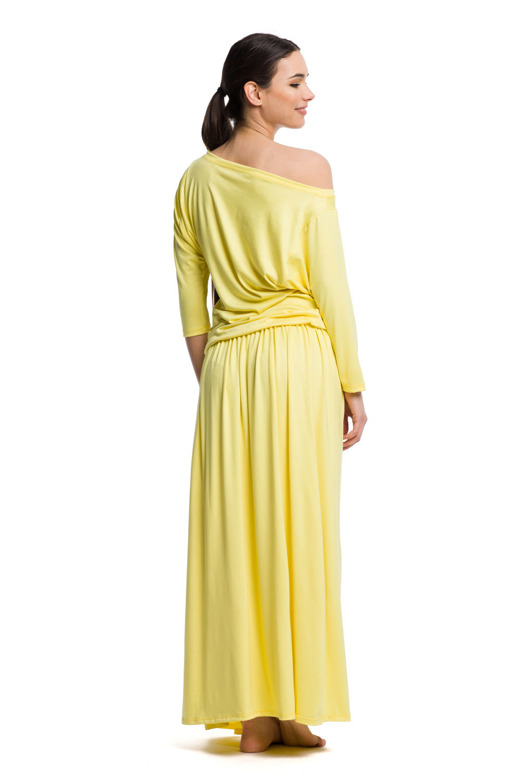 Long MAXI viscose dress - lemon.