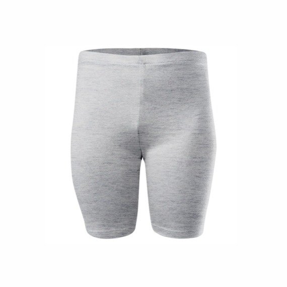 Short Cotton Sport Leggings for Women, Men and Children in Melange Grey Color.