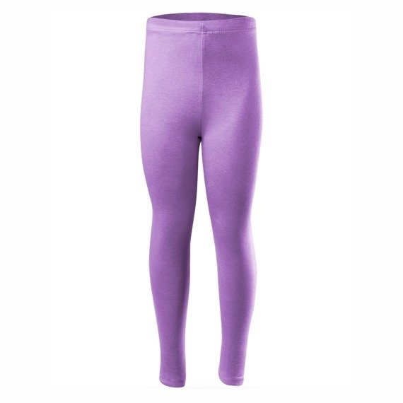 Sport leggings for women, men and children with long cotton legs in lilac.