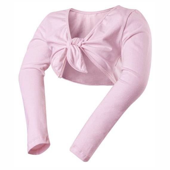 Tied cotton bolero for girls, pink.