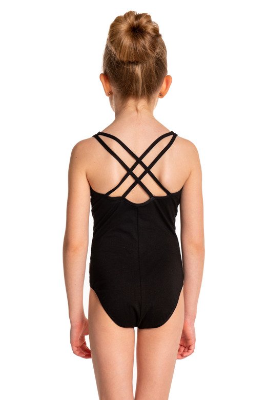 Women's and children's gymnastics training body with straps - SPIDER B103C black.