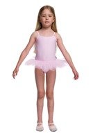 Costume Bodysuit with Tutu and Thin Straps - Pink