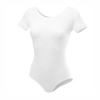 Gymnastic Body Training Shirt with Short Sleeves B100K in White