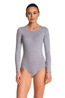 Gymnastic Training Body with Long Sleeves B100D Melange - Grey.