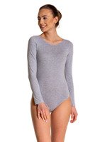 Gymnastic Training Body with Long Sleeves B100D Melange - Grey.