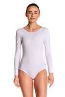 Gymnastics Training Body with Long Sleeve B100D White.