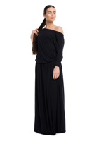 Long MAXI viscose dress - black