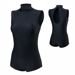 Women's Gymnastics Training Body Suit - Tear Drop Back and Golf Collar - Black.