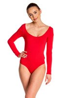 Women's Red Slimming Long Sleeve Body Suit