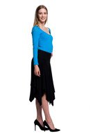 Women's long-sleeved turquoise slimming body suit.