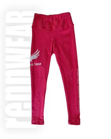 WHITE SWAN | Legginsy WS bawełna hot pink | DTF | rennWEAR