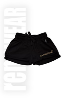 Short black fitness sports shorts.