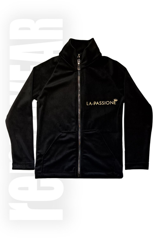 LA PASSIONE | Bluza klubowa z zamkiem | welur | folia | rennWEAR