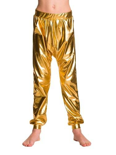 Children's Metallic Gold Performance Pants with Pumps
