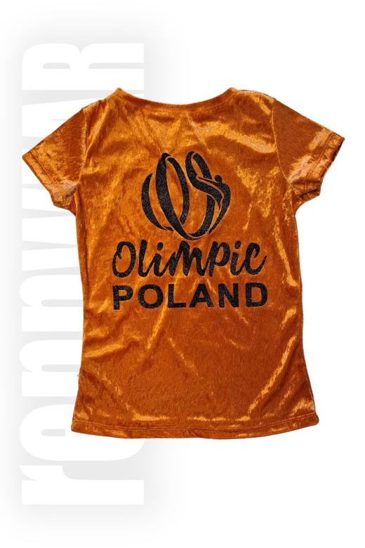 OLIMPIC | Komplet POLAND (bluzka + szorty) pomarańczowy czarny | rennWEAR