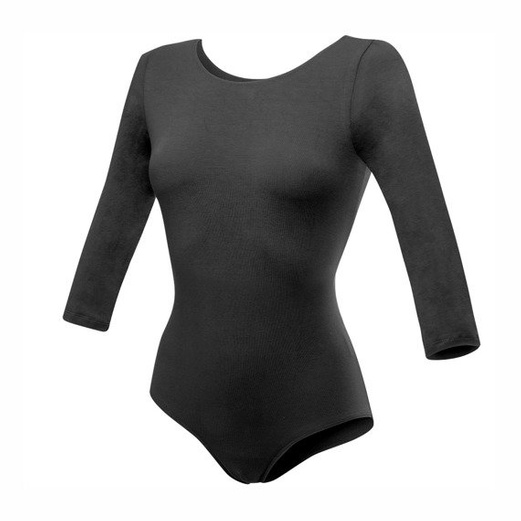 Body treningowe gimnastyczne z rękawem 3/4 B10034 grafitowy