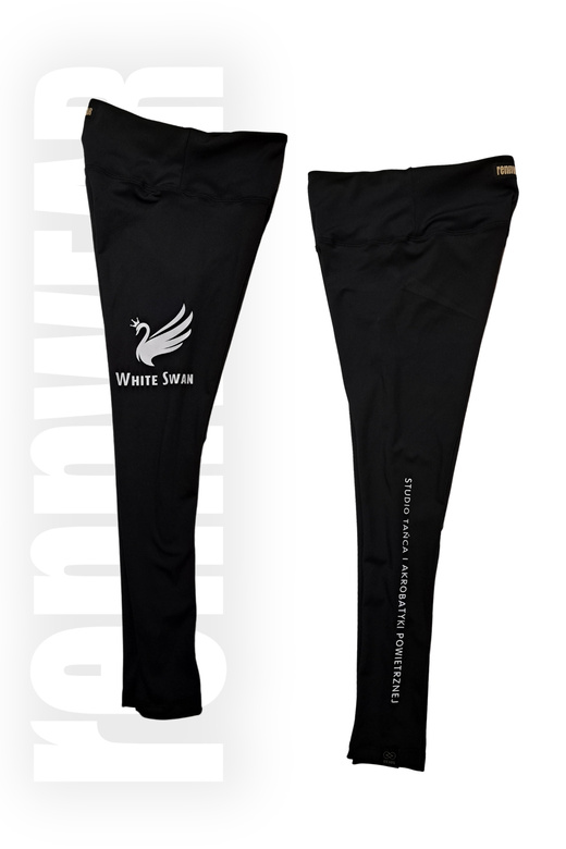 WHITE SWAN | Legginsy WS lycra czarny | DTF | rennWEAR