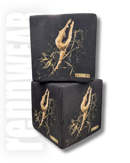 GOLDEN GYMNAST | Kostka treningowa do ćwiczeń | Pufa |  40x40x40 cm | rennWEAR