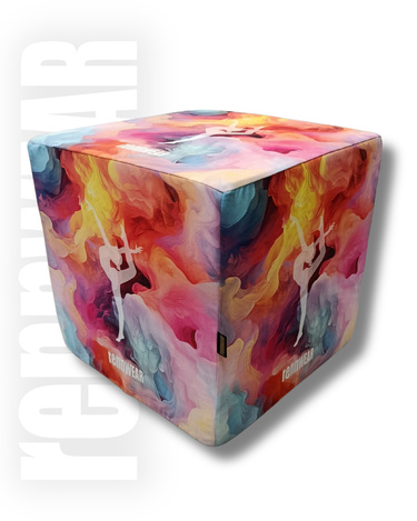 COLORFULL | Kostka treningowa do ćwiczeń | Pufa |  40x40x40 cm | rennWEAR