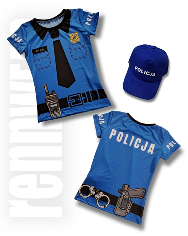 ALEXIA DANCE STUDIO | KOMPLET: Koszulka + Czapka POLICJA | rennWEAR