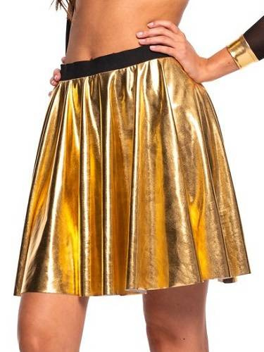 Shiny metallic GOLD circle skirt.