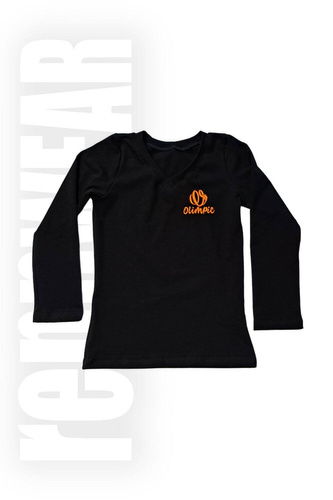 OLIMPIC | Koszula DR (długi rękaw, V-neck), bawełna (logo pomarańczowe) | rennWEAR