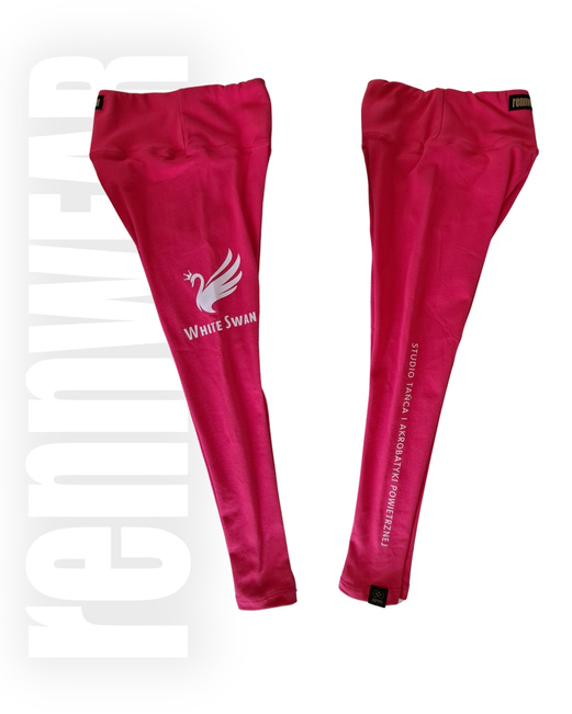 WHITE SWAN | Legginsy WS bawełna hot pink | DTF | rennWEAR