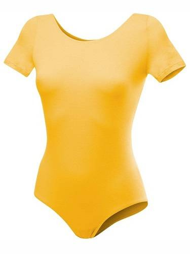 Gymnastic short-sleeved training body B100K in yellow.