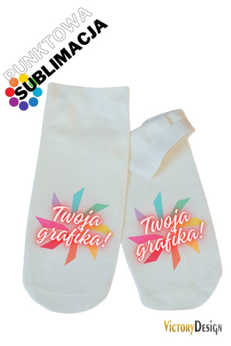 Stopki biały + SUBLIMACJA PUNKTOWA | PRODUKT z LOGO i GRAFIKĄ KLIENTA