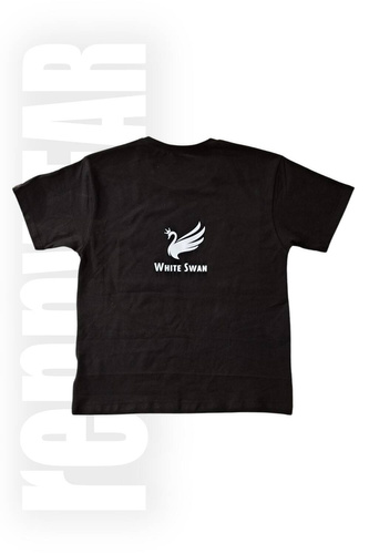 WHITE SWAN | Koszulka męska micro lycra czarny | DTF | rennWEAR