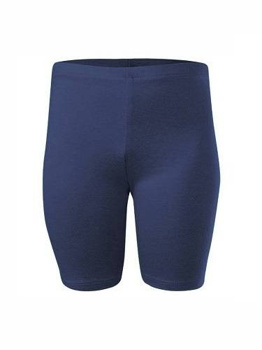 Short navy blue cotton sports leggings for women, men and children.