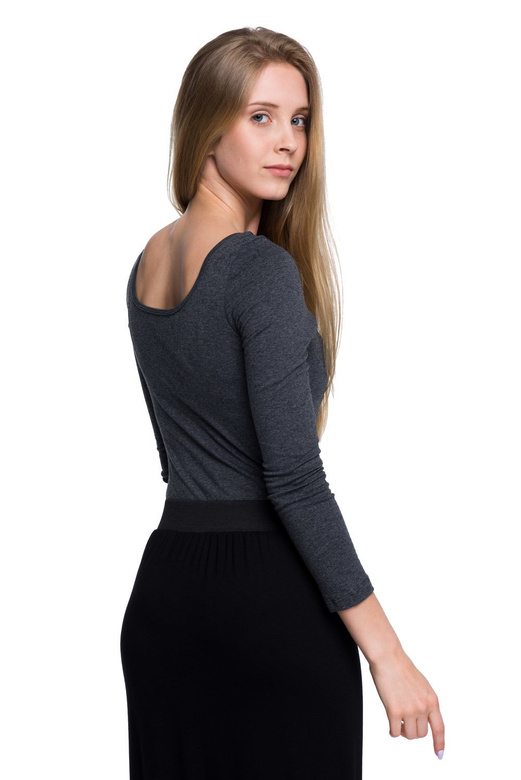 Women's long-sleeved graphite laced bodysuit